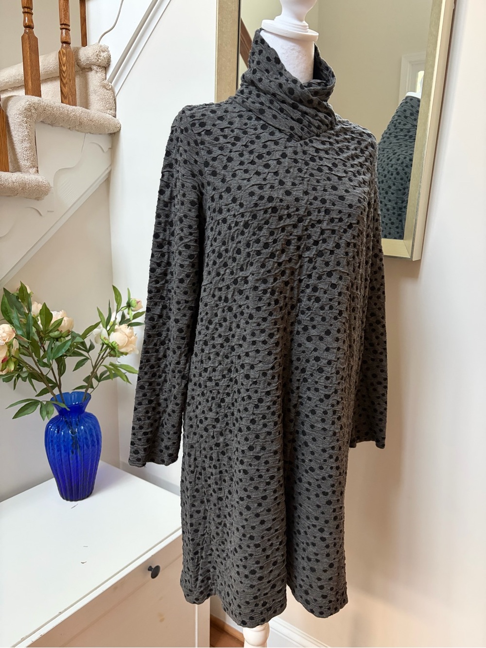 Spirit House Los Angeles Textured Cowl Neck Lagenlook Tunic Dress S